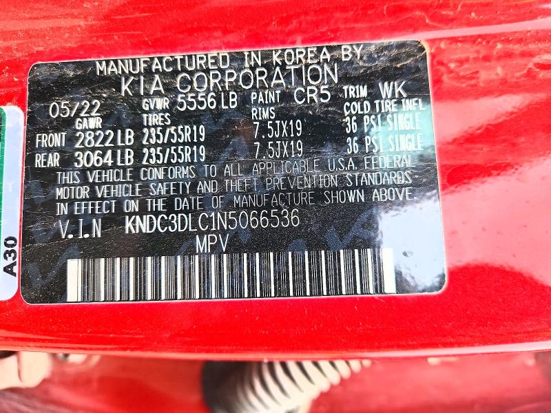 Продажа на аукционе авто 2022 Kia Ev6, vin: KNDC3DLC1N5066536, номер лота: 61203606