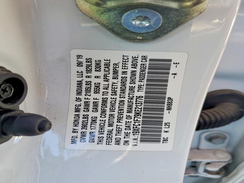 Aukcja sprzedaży 2019 Honda Civic, vin: 19XFC1F79KE213776, numer aukcji: 63668226