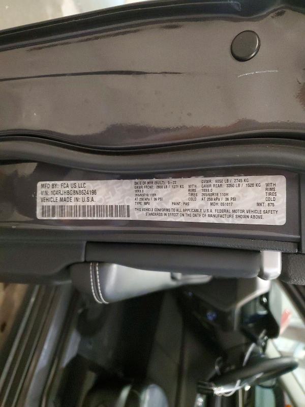 Продаж на аукціоні авто 2022 Jeep Grand Cherokee, vin: 1C4RJHBG8N8624196, номер лоту: 61884186