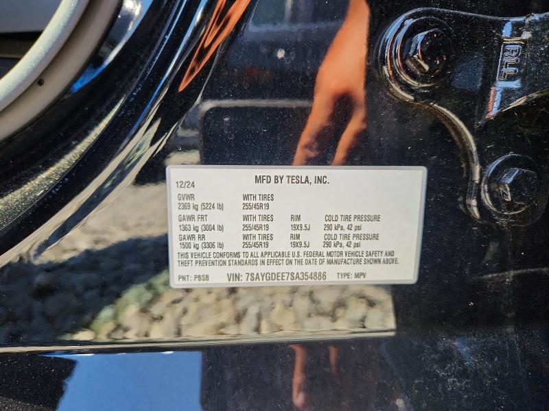 Продажа на аукционе авто 2025 Tesla Model Y, vin: 7SAYGDEE7SA354886, номер лота: 62765416