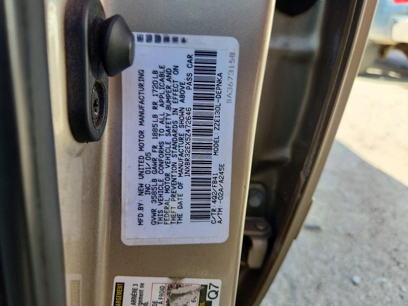 Продажа на аукционе авто 2005 Toyota Corolla, vin: 1NXBR32EX5Z472646, номер лота: 59082956