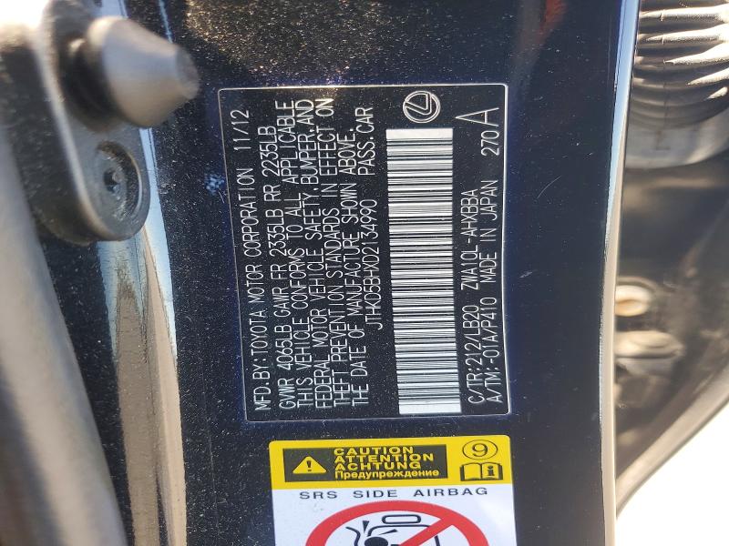 Продаж на аукціоні авто 2013 Lexus Ct, vin: JTHKD5BHXD2134990, номер лоту: 62347516