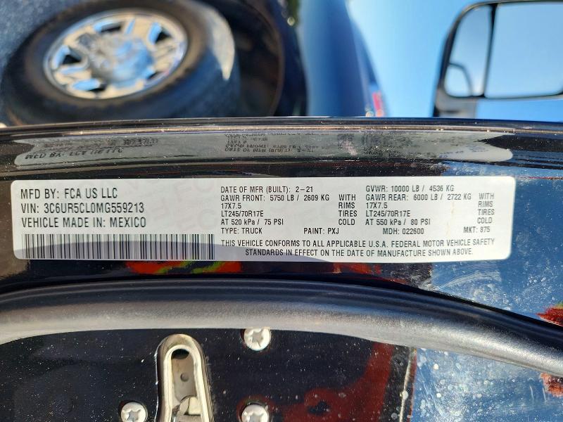 Продажа на аукционе авто 2021 Ram 2500, vin: 3C6UR5CL0MG559213, номер лота: 60235386