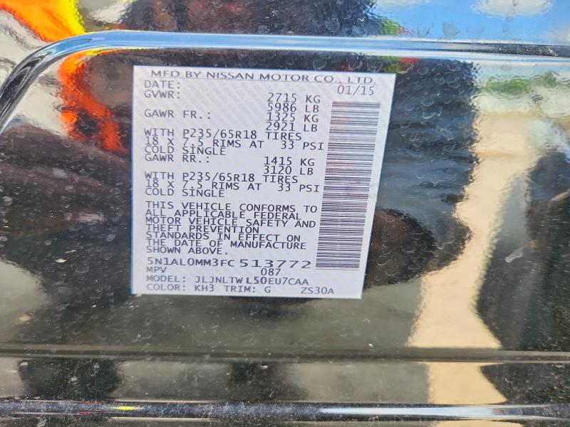 Aukcja sprzedaży 2015 Infiniti Qx60, vin: 5N1AL0MM3FC513772, numer aukcji: 61946946