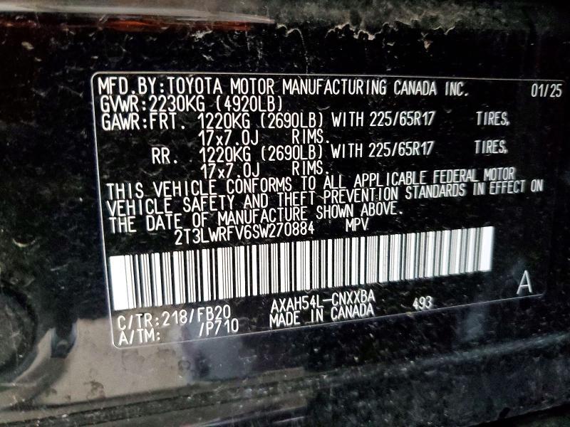 Aukcja sprzedaży 2025 Toyota Rav4, vin: 2T3LWRFV6SW270884, numer aukcji: 61000266