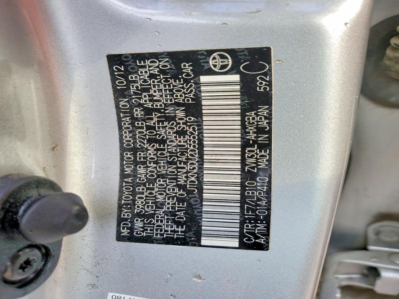 Продаж на аукціоні авто 2013 Toyota Prius, vin: JTDKN3DU2D5552519, номер лоту: 61576946