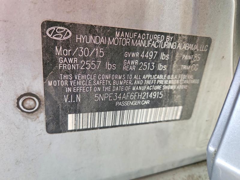 59806806 :رقم المزاد ، 5NPE34AF6FH214915 vin ، 2015 Hyundai Sonata مزاد بيع