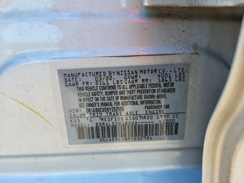 Aukcja sprzedaży 2022 Nissan Sentra, vin: 3N1AB8CV8NY252986, numer aukcji: 63143096