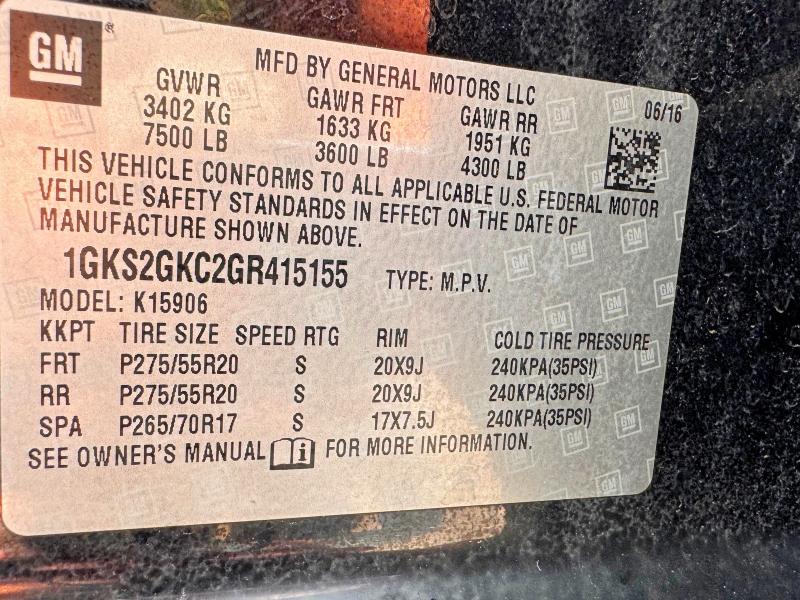 Продажа на аукционе авто 2016 Gmc Yukon Xl, vin: 1GKS2GKC2GR415155, номер лота: 63241516
