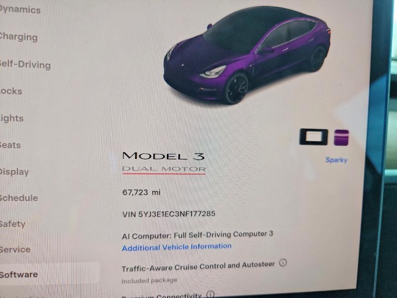Продажа на аукционе авто 2022 Tesla Model 3, vin: 5YJ3E1EC3NF177285, номер лота: 60974786