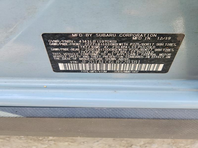 58988126 :رقم المزاد ، JF2GTAEC6L8228381 vin ، 2020 Subaru Crosstrek مزاد بيع