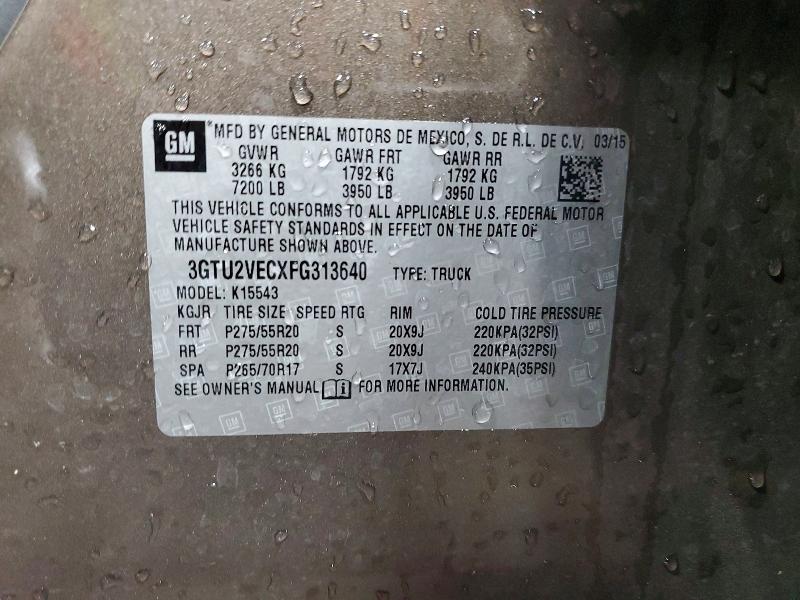 Aukcja sprzedaży 2015 Gmc Sierra, vin: 3GTU2VECXFG313640, numer aukcji: 60094166