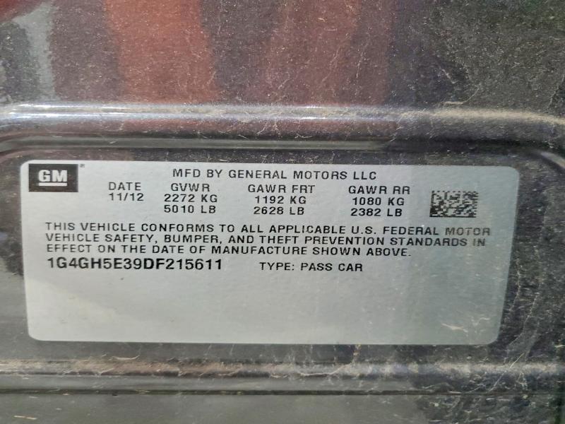 2013 Buick Lacrosse მანქანა იყიდება აუქციონზე, vin: 1G4GH5E39DF215611, აუქციონის ნომერი: 60964586