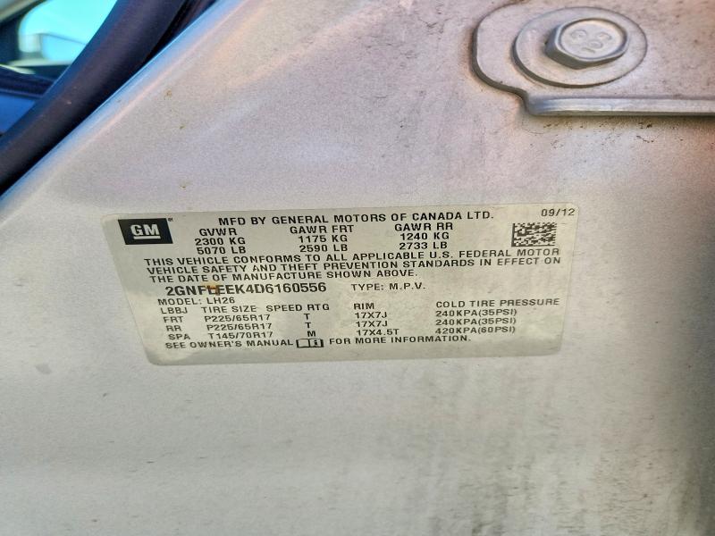 Продаж на аукціоні авто 2013 Chevrolet Equinox, vin: 2GNFLEEK4D6160556, номер лоту: 60838776
