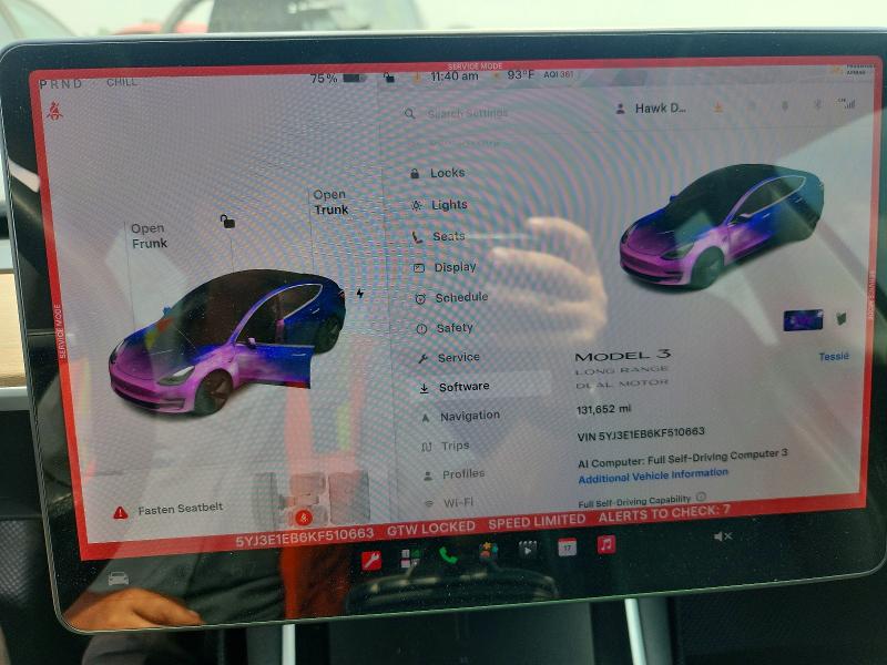 2019 Tesla Model 3 მანქანა იყიდება აუქციონზე, vin: 5YJ3E1EB6KF510663, აუქციონის ნომერი: 60936886