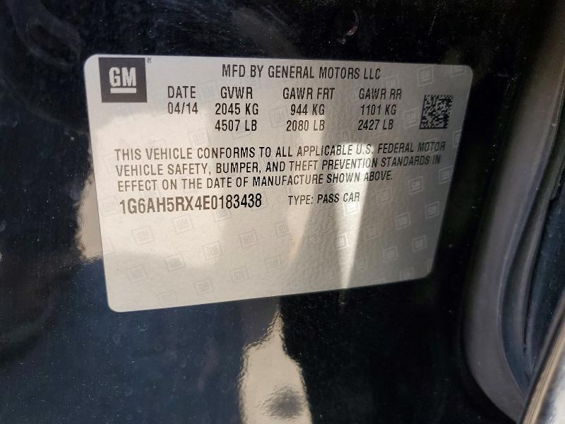 63319466 :رقم المزاد ، 1G6AH5RX4E0183438 vin ، 2014 Cadillac Ats مزاد بيع