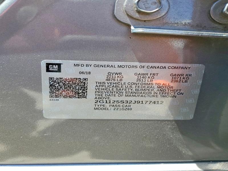 Aukcja sprzedaży 2018 Chevrolet Impala, vin: 2G1125S32J9177412, numer aukcji: 63166366