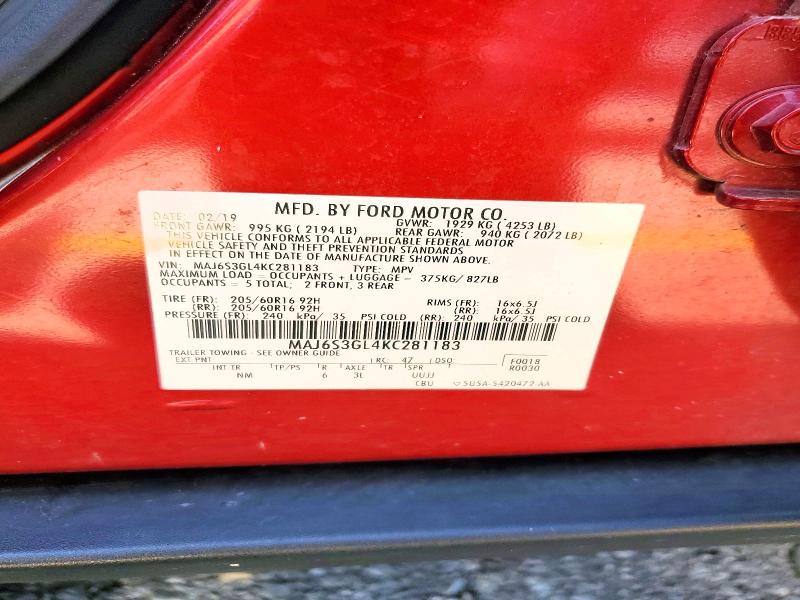 Продажа на аукционе авто 2019 Ford Ecosport, vin: MAJ6S3GL4KC281183, номер лота: 62481276