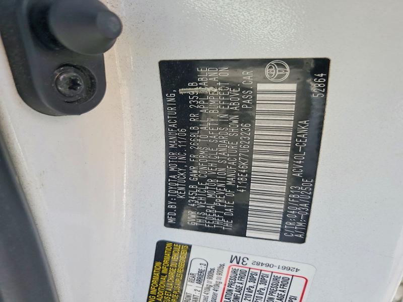 Продажа на аукционе авто 2007 Toyota Camry, vin: 4T1BE46K77U623236, номер лота: 61803936