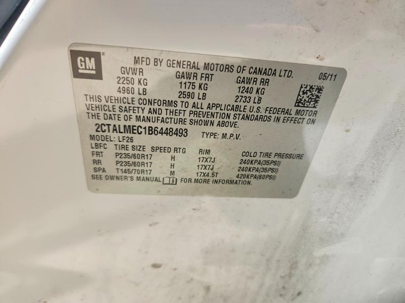63141396 :رقم المزاد ، 2CTALMEC1B6448493 vin ، 2011 Gmc Terrain مزاد بيع