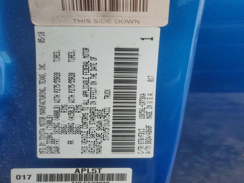 60658686 :رقم المزاد ، 5TFUY5F1XJX754331 vin ، 2018 Toyota Tundra مزاد بيع