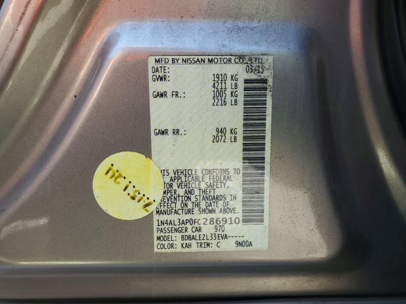 Aukcja sprzedaży 2015 Nissan Altima, vin: 1N4AL3AP0FC286910, numer aukcji: 59258246