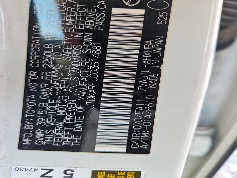 Aukcja sprzedaży 2016 Toyota Prius, vin: JTDKARFU0G3514881, numer aukcji: 61170716