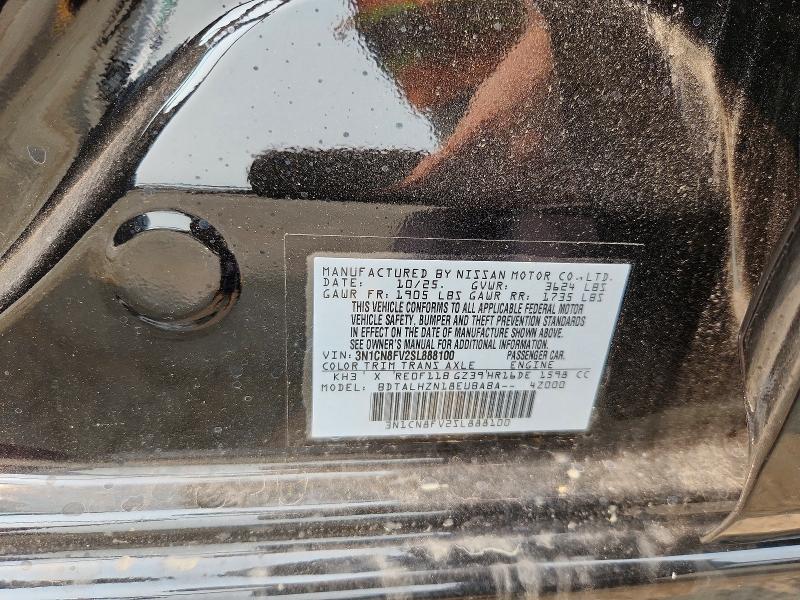 2025 Nissan Versa მანქანა იყიდება აუქციონზე, vin: 3N1CN8FV2SL888100, აუქციონის ნომერი: 61298366