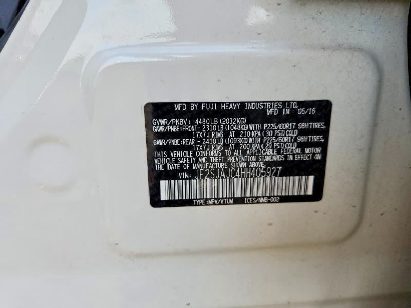 Aukcja sprzedaży 2017 Subaru Forester, vin: JF2SJAJC4HH405927, numer aukcji: 60717876