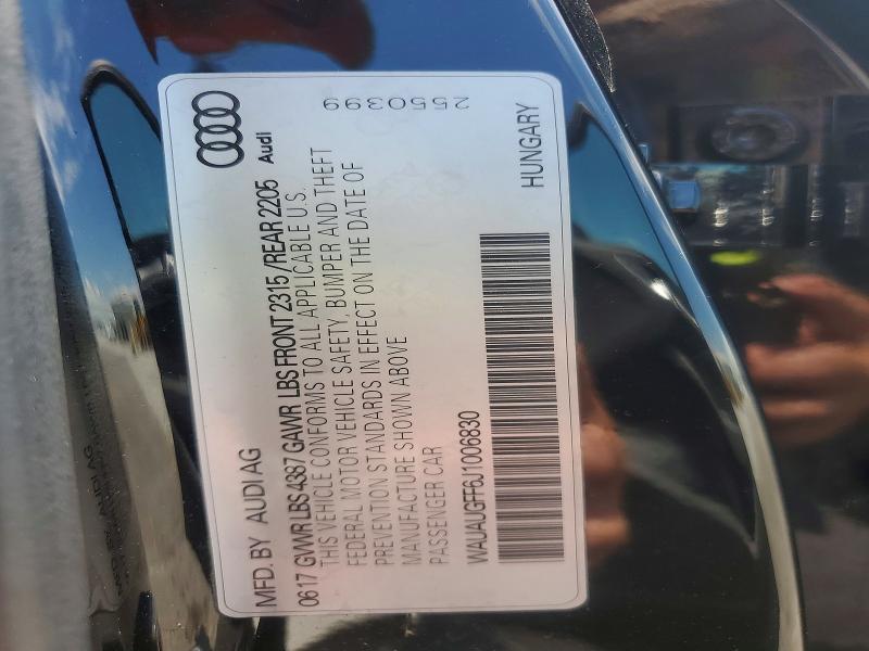 59390326 :رقم المزاد ، WAUAUGFF6J1006830 vin ، 2018 Audi A3 مزاد بيع