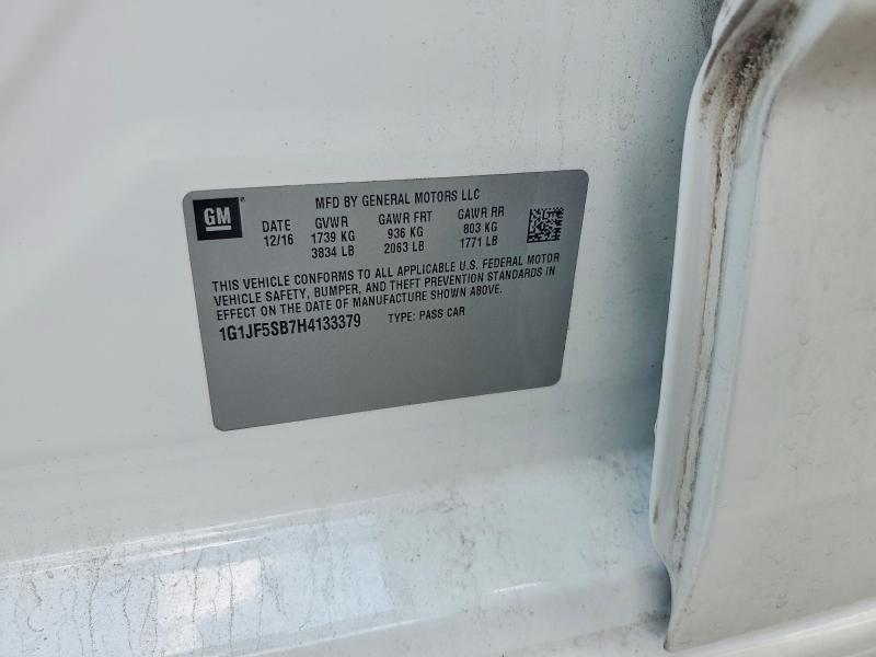 Продаж на аукціоні авто 2017 Chevrolet Sonic, vin: 1G1JF5SB7H4133379, номер лоту: 60942476