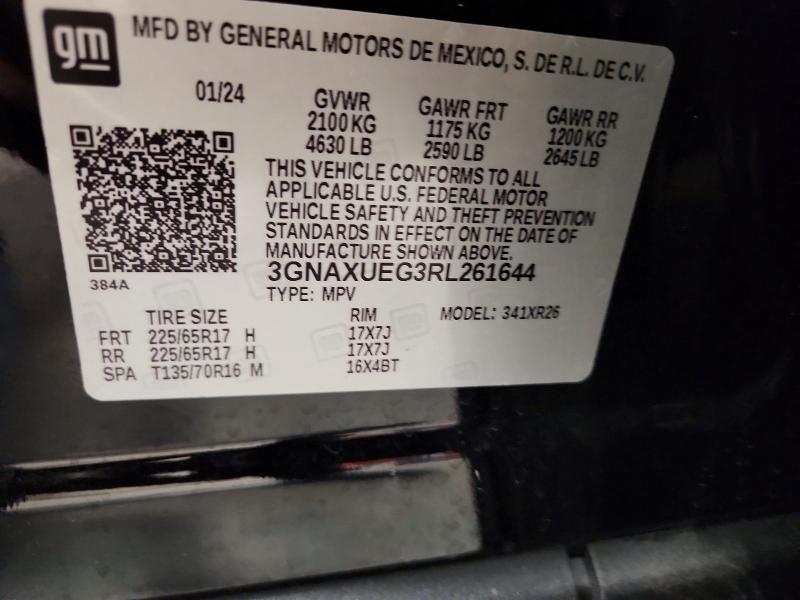 59229006 :رقم المزاد ، 3GNAXUEG3RL261644 vin ، 2024 Chevrolet Equinox مزاد بيع
