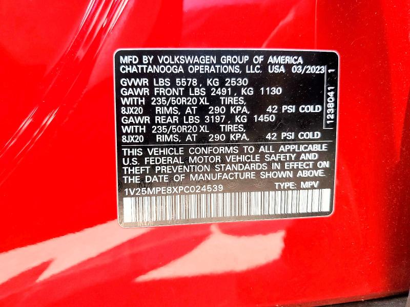 2023 Volkswagen Id.4 მანქანა იყიდება აუქციონზე, vin: 1V25MPE8XPC024539, აუქციონის ნომერი: 60529336