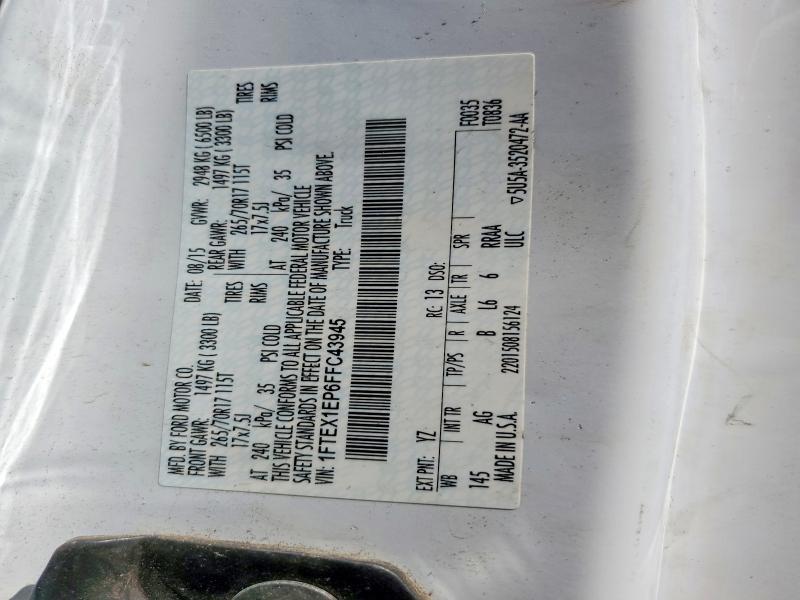 Aukcja sprzedaży 2015 Ford F150, vin: 1FTEX1EP6FFC43945, numer aukcji: 62648816