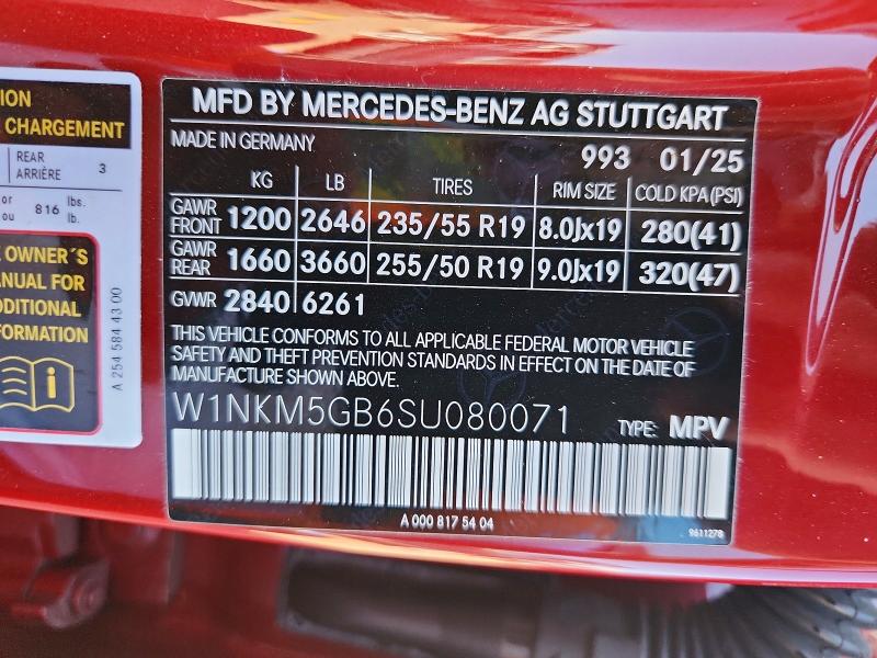 Aukcja sprzedaży 2025 Mercedes-benz Glc, vin: W1NKM5GB6SU080071, numer aukcji: 61895326