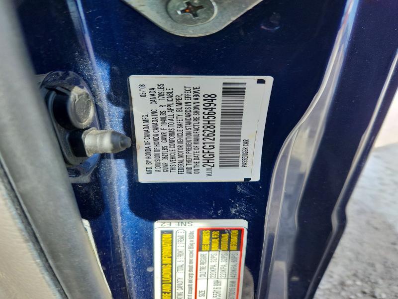 Продаж на аукціоні авто 2008 Honda Civic, vin: 2HGFG12628H564948, номер лоту: 85988565