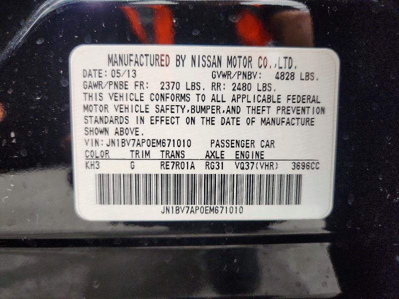 Продаж на аукціоні авто 2014 Infiniti Q50, vin: JN1BV7AP0EM671010, номер лоту: 62358996