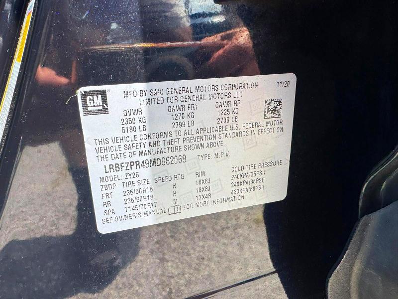 Продаж на аукціоні авто 2021 Buick Envision, vin: LRBFZPR49MD062069, номер лоту: 63185296