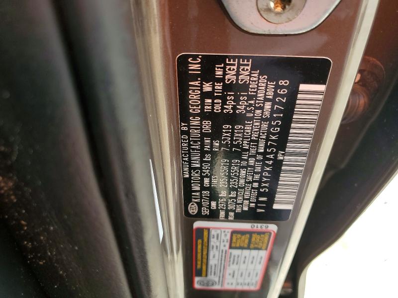 Продаж на аукціоні авто 2019 Kia Sorento, vin: 5XYPK4A57KG517268, номер лоту: 60077826