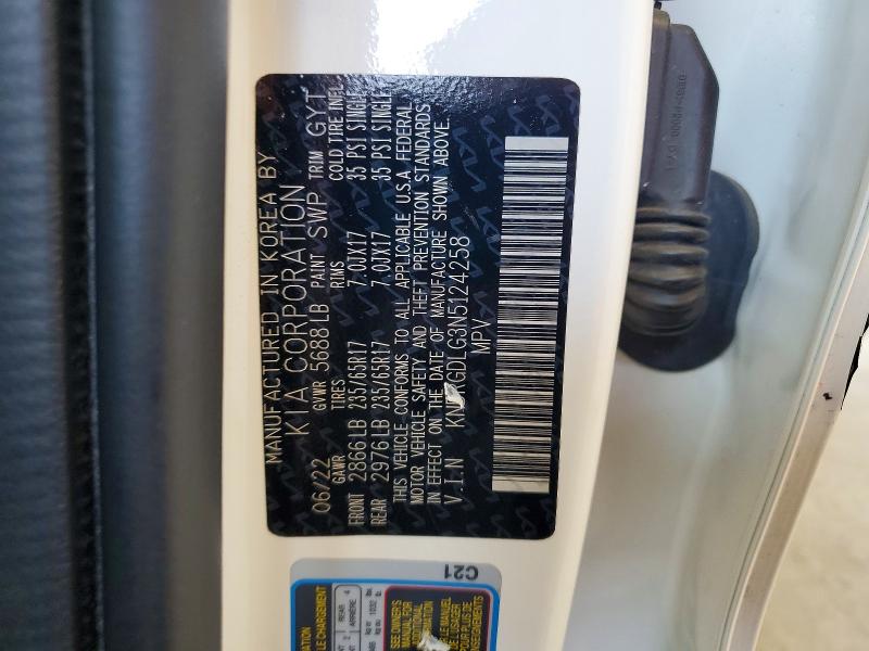 63116106 :رقم المزاد ، KNDRGDLG3N5124258 vin ، 2022 Kia Sorento مزاد بيع