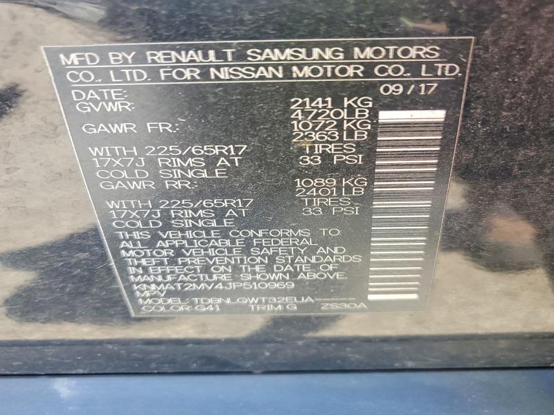 Aukcja sprzedaży 2018 Nissan Rogue, vin: KNMAT2MV4JP510969, numer aukcji: 56519576