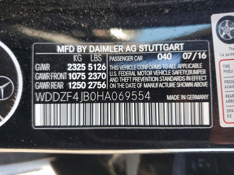 Продаж на аукціоні авто 2017 Mercedes-benz E, vin: WDDZF4JB0HA069554, номер лоту: 62920146