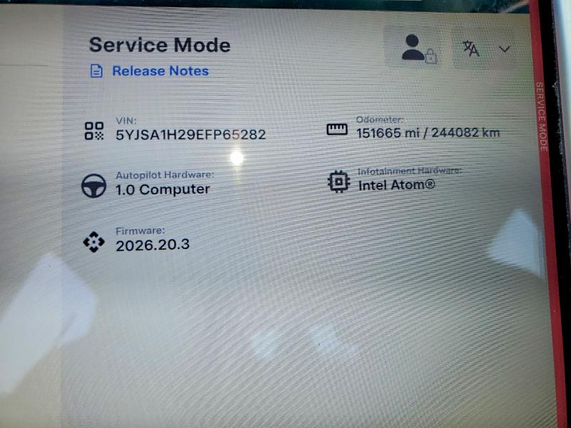 Продажа на аукционе авто 2014 Tesla Model S, vin: 5YJSA1H29EFP65282, номер лота: 61115346
