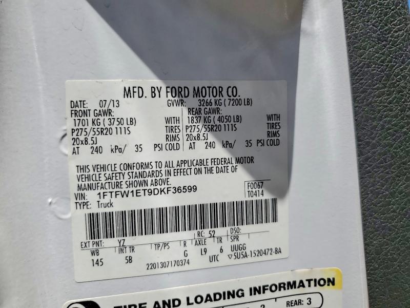 Aukcja sprzedaży 2013 Ford F150, vin: 1FTFW1ET9DKF36599, numer aukcji: 62608976