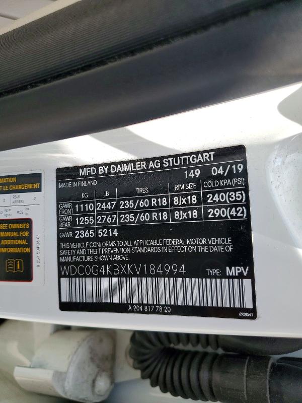 Продаж на аукціоні авто 2019 Mercedes-benz Glc, vin: WDC0G4KBXKV184994, номер лоту: 60979726