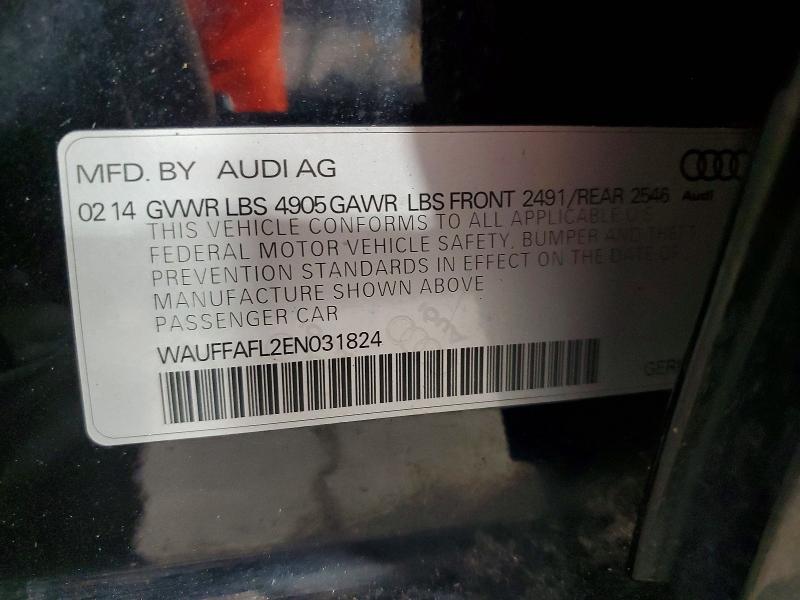 62870116 :رقم المزاد ، WAUFFAFL2EN031824 vin ، 2014 Audi A4 مزاد بيع