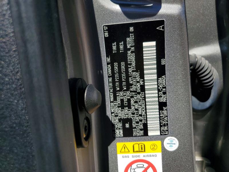 60484486 :رقم المزاد ، 2T2ZZMCA3HC077452 vin ، 2017 Lexus Rx 350 مزاد بيع