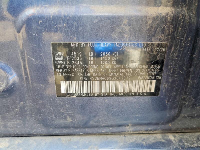 63111456 :رقم المزاد ، 4S3BNAC69G3043812 vin ، 2016 Subaru Legacy مزاد بيع