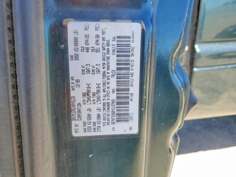 Aukcja sprzedaży 2000 Dodge Ram 2500, vin: 3B7KF2368YG157091, numer aukcji: 62653496