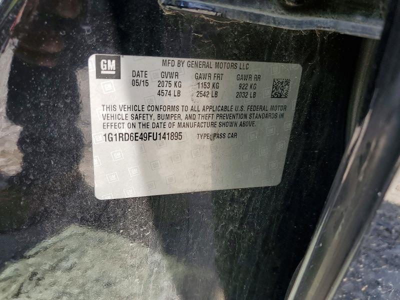 2015 Chevrolet Volt მანქანა იყიდება აუქციონზე, vin: 1G1RD6E49FU141895, აუქციონის ნომერი: 60482716